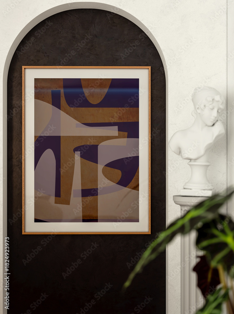 Fototapeta premium Large luxury modern bright interiors Living room mockup illustration 3D rendering image