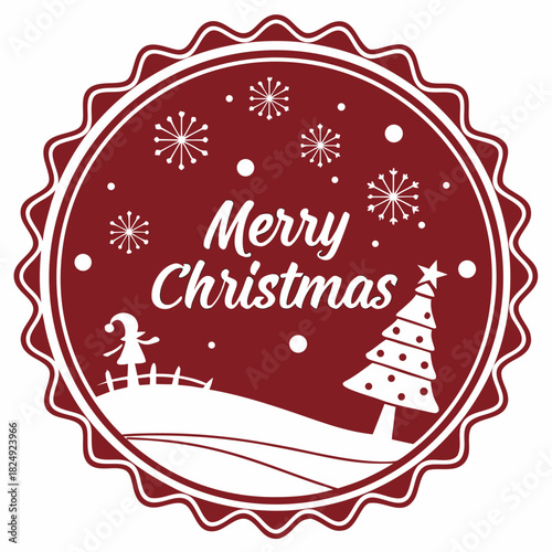 vertical Christmas greeting card banner in paper cut style with tree, candy cane, light bulb, ribbon, snow, star, copy space, decoration, typography and festive holiday background template 