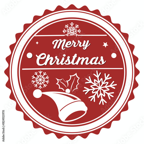 vertical Christmas greeting card banner in paper cut style with tree, candy cane, light bulb, ribbon, snow, star, copy space, decoration, typography and festive holiday background template 