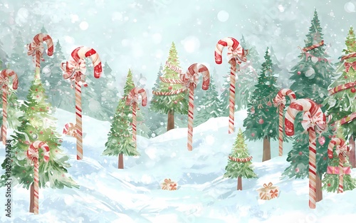 christmas background with fir branches and snow