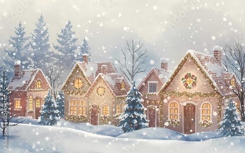 winter landscape with house