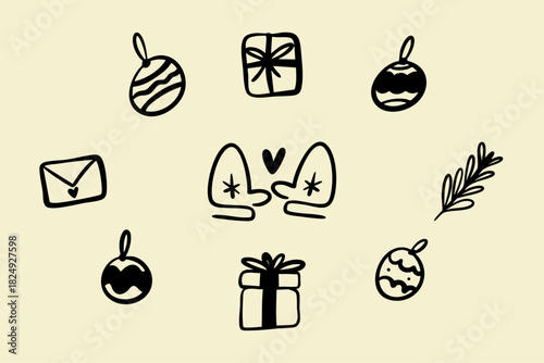 Hand-Drawn Holiday Icon Collection