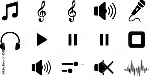 Vector art of music, audio, and sound icons
