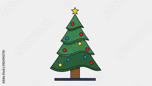 Wallpaper Mural christmas tree vector illustration Torontodigital.ca