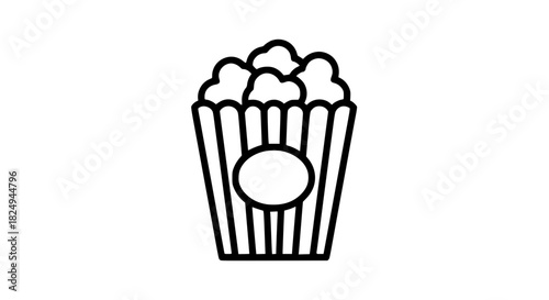 Bag of salted popcorn black white icon