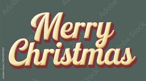 Merry Christmas vintage typography design with retro-style lettering and warm holiday colors for festive seasonal greetings