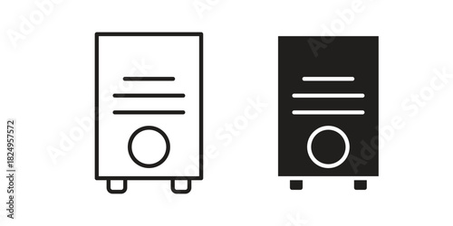 Air purifier icons in simple black style symbol sign for apps and website