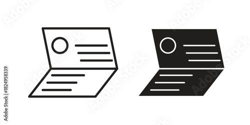 Bankbook icons in simple black style symbol sign for apps and website