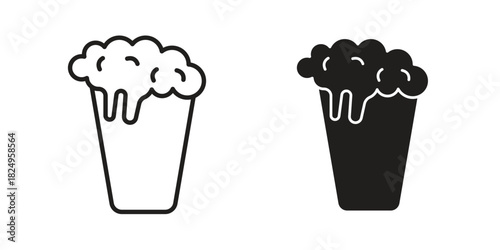 Beer icons in simple black style symbol sign for apps and website