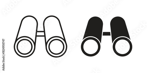 Binoculars icons in simple black style symbol sign for apps and website