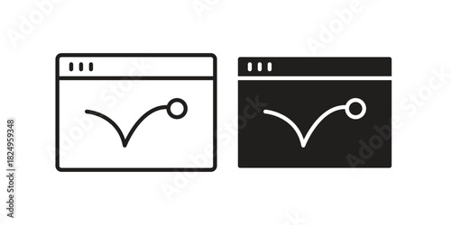 Bounce rate icons in simple black style symbol sign for apps and website