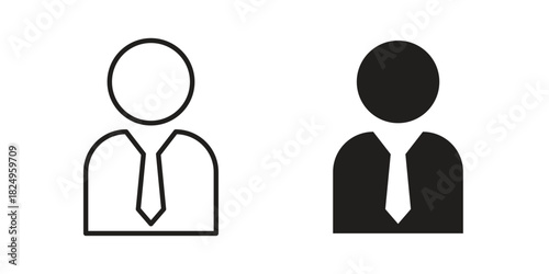 Businessman icons in simple black style symbol sign for apps and website