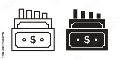 capital gain icons in simple black style symbol sign for apps and website