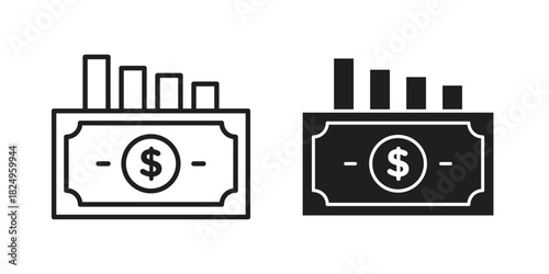 capital gain icons in simple black style symbol sign for apps and website