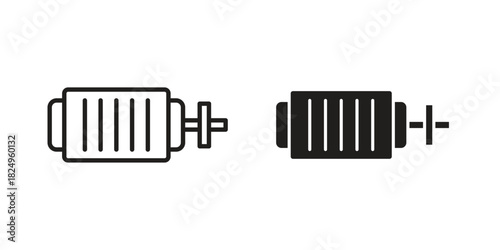 Car alternator icons in simple black style symbol sign for apps and website