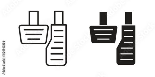 car pedal icons in simple black style symbol sign for apps and website
