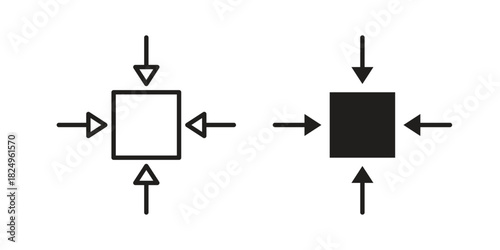 Compact size icons in simple black style symbol sign for apps and website