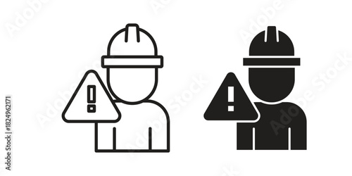 Construction risk icons in simple black style symbol sign for apps and website