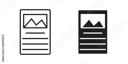 Content icons in simple black style symbol sign for apps and website
