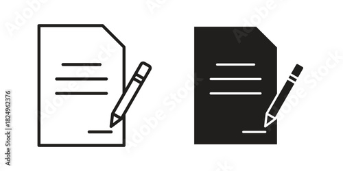Contract icons in simple black style symbol sign for apps and website