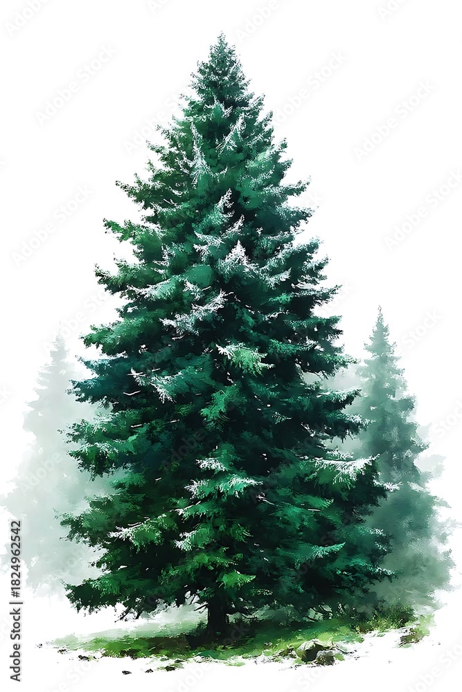Fototapeta premium Evergreen tree minimalist design high resolution picture