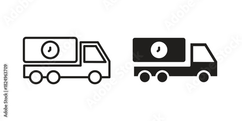 Delivery delay icons in simple black style symbol sign for apps and website