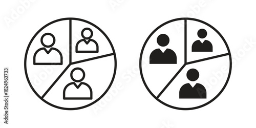 Demographics icons in simple black style symbol sign for apps and website