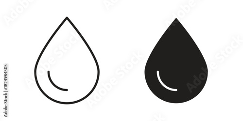 Drop icons in simple black style symbol sign for apps and website