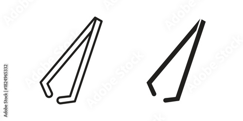 Eyebrow tweezers icons in simple black style symbol sign for apps and website
