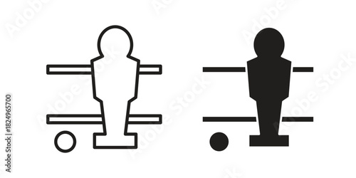 Foosball icons in simple black style symbol sign for apps and website