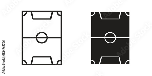 Football field icons in simple black style symbol sign for apps and website