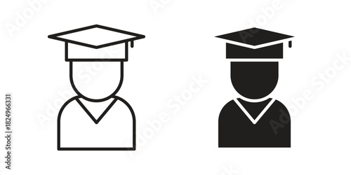 Graduated icons in simple black style symbol sign for apps and website