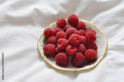 fresh raspberries on a plate