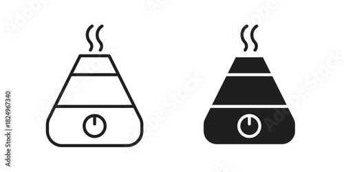 Humidifier icons in simple black style symbol sign for apps and website