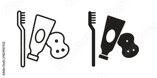 hygiene kit icons in simple black style symbol sign for apps and website