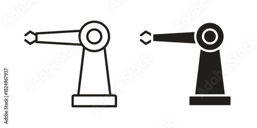 Industrial robot icons in simple black style symbol sign for apps and website