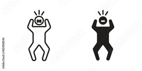 Irritated human icons in simple black style symbol sign for apps and website