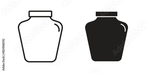 Jar icons in simple black style symbol sign for apps and website