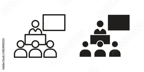 Lecture icons in simple black style symbol sign for apps and website