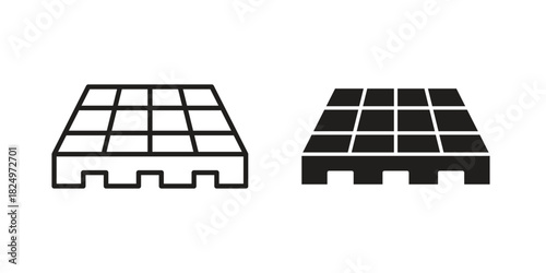 Pallet icons in simple black style symbol sign for apps and website