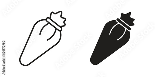 Pastry bag icons in simple black style symbol sign for apps and website