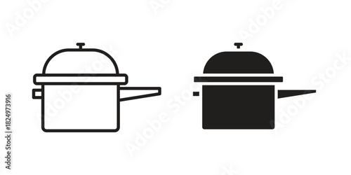 pressure cooker icons in simple black style symbol sign for apps and website