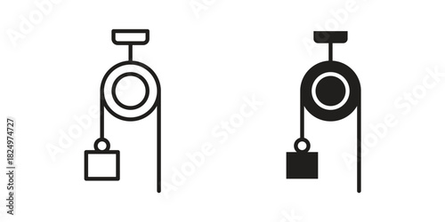 Pulley icons in simple black style symbol sign for apps and website