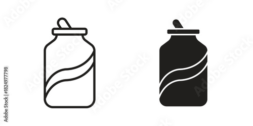 Soda can icons in simple black style symbol sign for apps and website