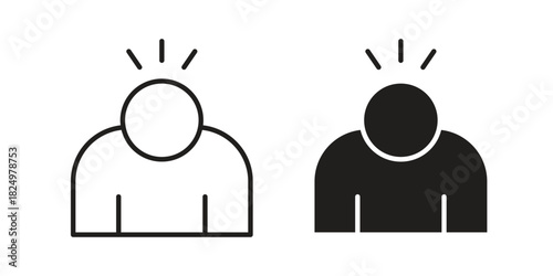 Stress icons in simple black style symbol sign for apps and website