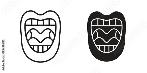 Tonsillitis icons in simple black style symbol sign for apps and website