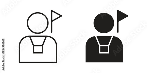 Tourist Guide icons in simple black style symbol sign for apps and website