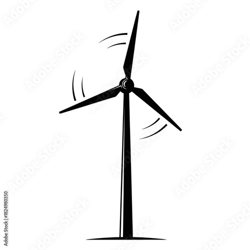 Vector icon of a wind turbine in motion