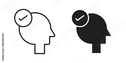 Understand icons in simple black style symbol sign for apps and website