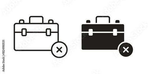 Unemployment icons in simple black style symbol sign for apps and website